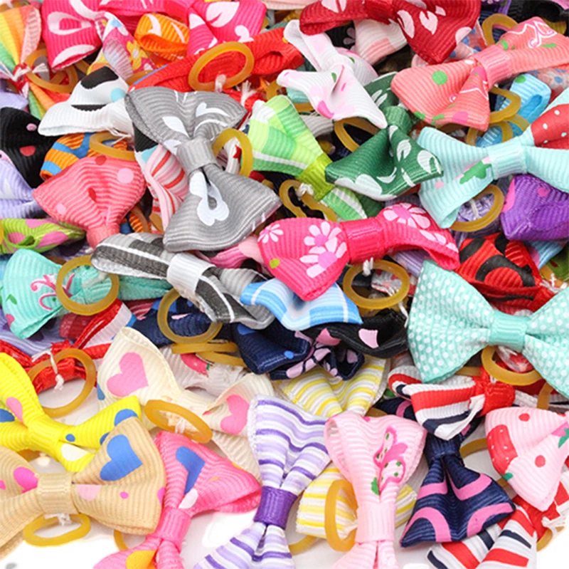 Lazos para el pelo de mascotas, bandas de goma decorativas para cachorros, accesorios para el cabello para perros pequeños, proveedor de aseo para gatos, 20/30 piezas - imagen 3