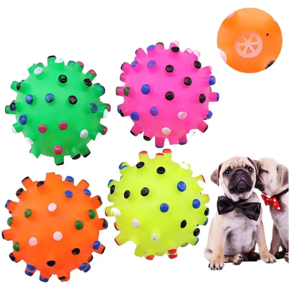 Pelota redonda para perro, juguete duradero para entrenamiento de cachorros, molde de exhibición de descompresión, pelota interactiva chirriante para entrenamiento, juguete con sonido - imagen 2