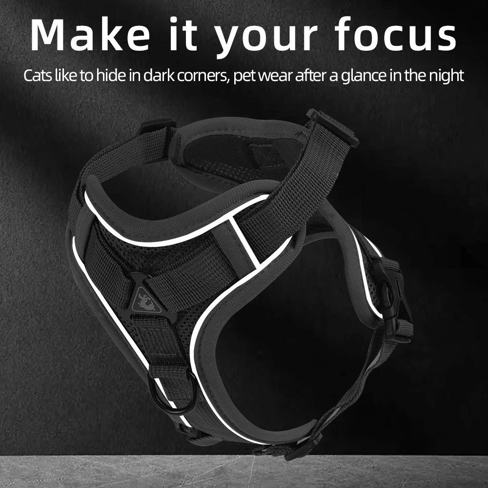 Arnés para gatos a prueba de Escape, conjunto de correa reflectante ajustable, transpirable para perros pequeños y medianos, correa para el pecho para gatos y gatitos, suministros para mascotas - imagen 4