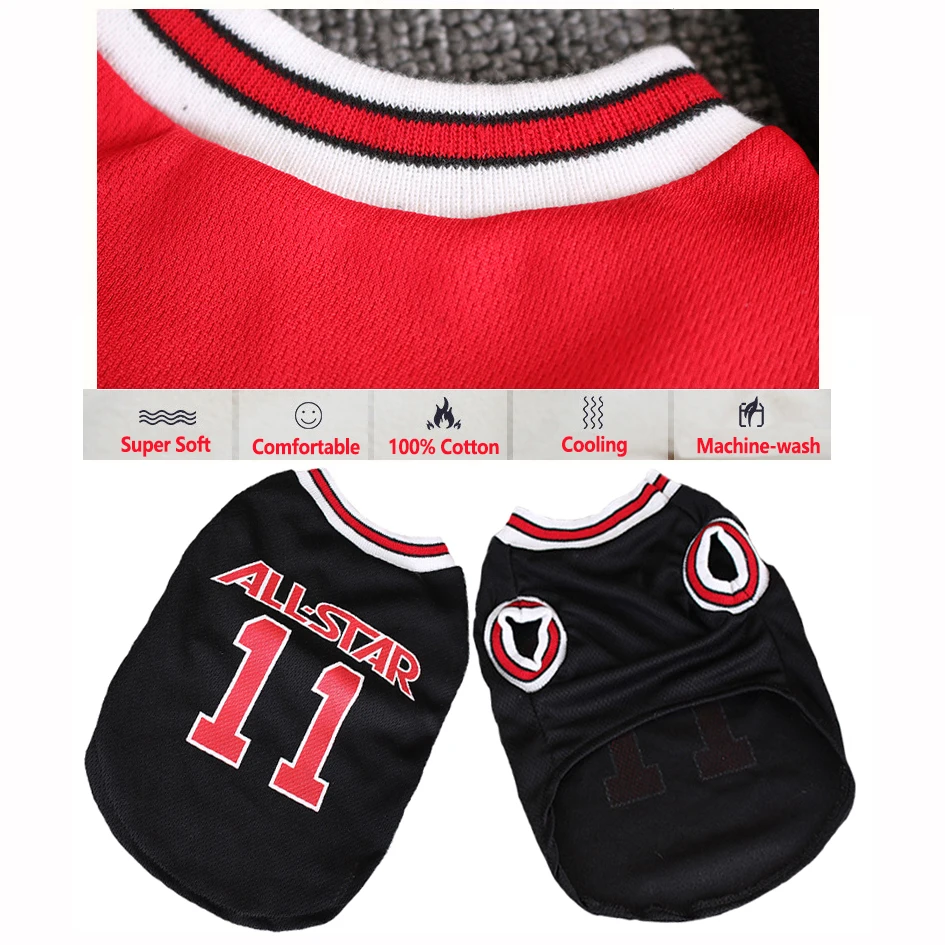 Camisa de Jersey para mascotas, chaleco de algodón suave para cachorros, camiseta de baloncesto, camiseta sin mangas de verano, ropa para perros pequeños y medianos - imagen 3