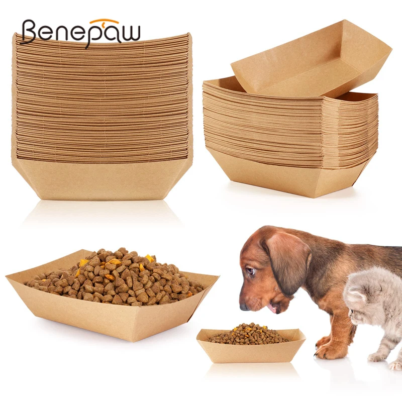 benepaw comedero desechable perros cuenco ecológico alimentación mascotas bandeja papel conveniente servir comida cuencos agua cachorros 100 uds