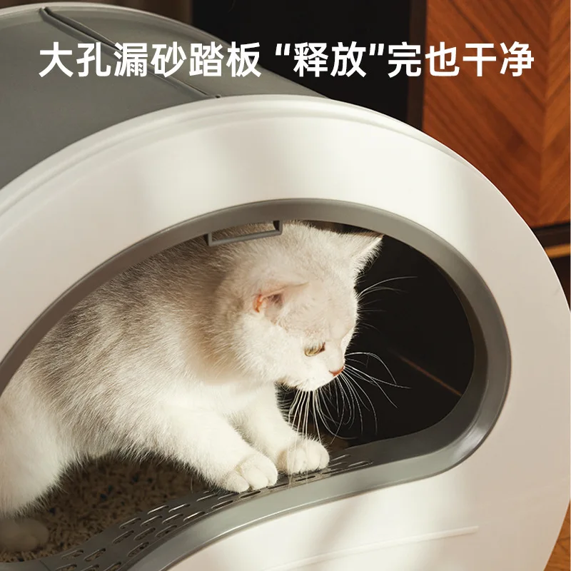 Caja de arena para gatos, cajón completamente cerrado de gran tamaño, inodoro para mascotas, arena a prueba de olores, suministros para mascotas - imagen 3
