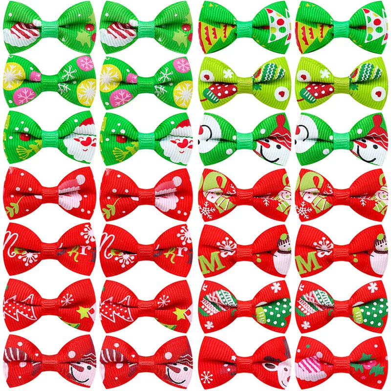 Horquilla para el pelo hecha a mano para perros y gatos, mezcla de colores navideña, horquilla, accesorios de aseo para Chihuahua - imagen 5