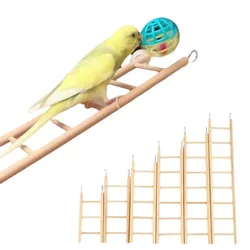 Escalera escaladora de madera maciza para hámsteres, pájaros y loros