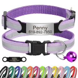 Collar identificativo para gato con campana y placa grabada – Reflectante