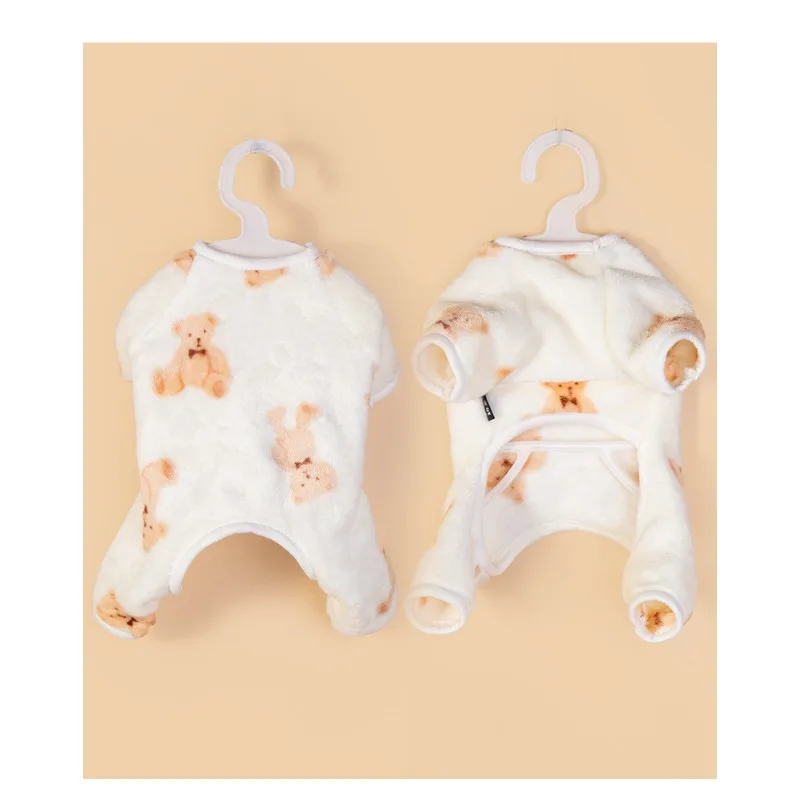 Mono de felpa para perros, ropa para perros medianos y pequeños, pijamas dulces de terciopelo cálidos, jersey bonito para cachorros y gatitos, caniche Chihuahua - imagen 5