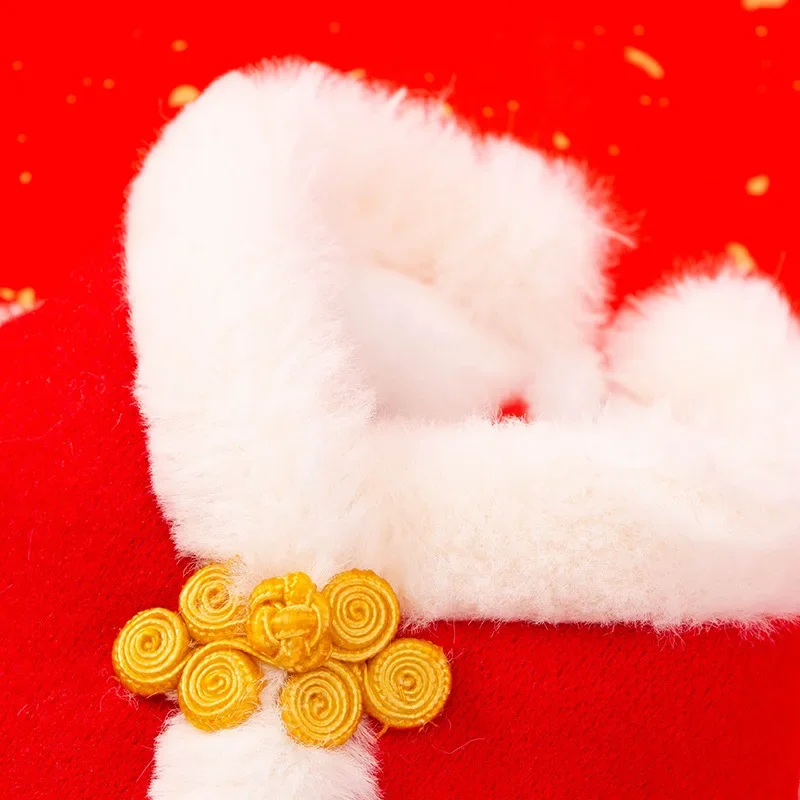 Traje Tang de danza del león de Año Nuevo, chaleco para cachorro y perro, abrigo acolchado de algodón de dos patas para Año Nuevo Chino festivo, ropa para Gato - imagen 3