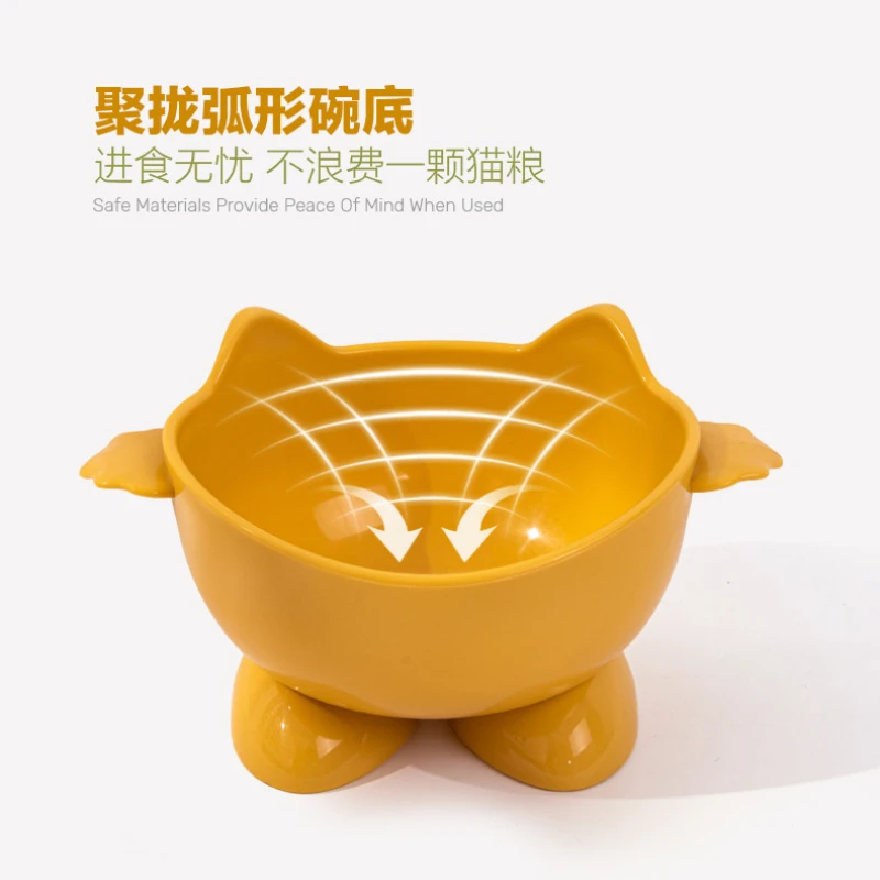 Cuencos para gatos Color macarrón, cuenco para mascotas, protección del cuello, cuenco alto para pies, lavabo de comida para gatos antigolpes - imagen 5