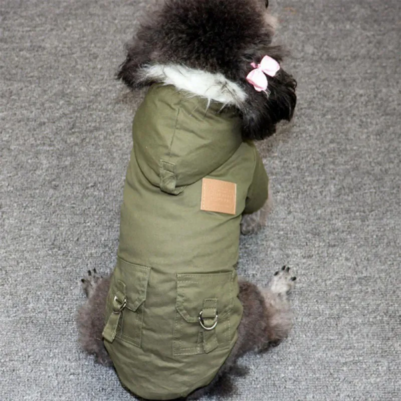 Ropa para perros, abrigo de invierno para cachorros, chaqueta para perros pequeños y medianos, Sudadera con capucha gruesa y cálida para Yorkies, Chihuahua, ropa para mascotas - imagen 3
