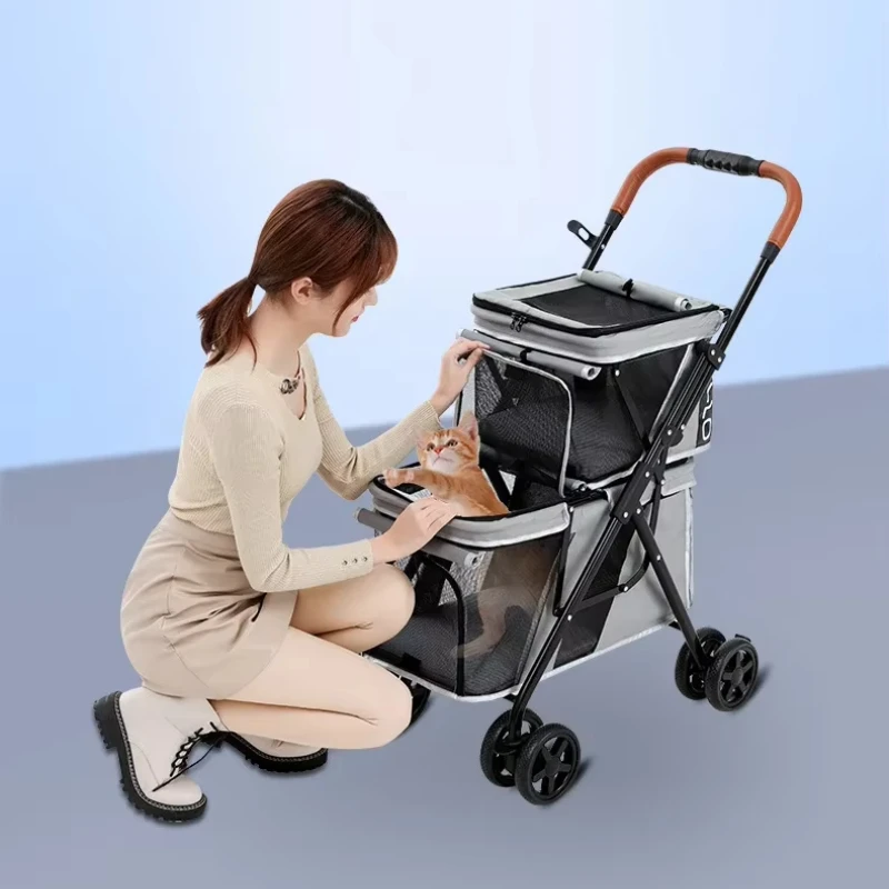 Front Wheel Universal Dog Cart Pet Cart Available for Cats and Dogs Pet Products Cat Strollers - imagen 3