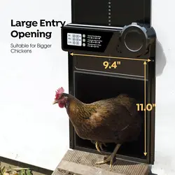 Puerta automática antisalida para gallinero con temporizador LCD