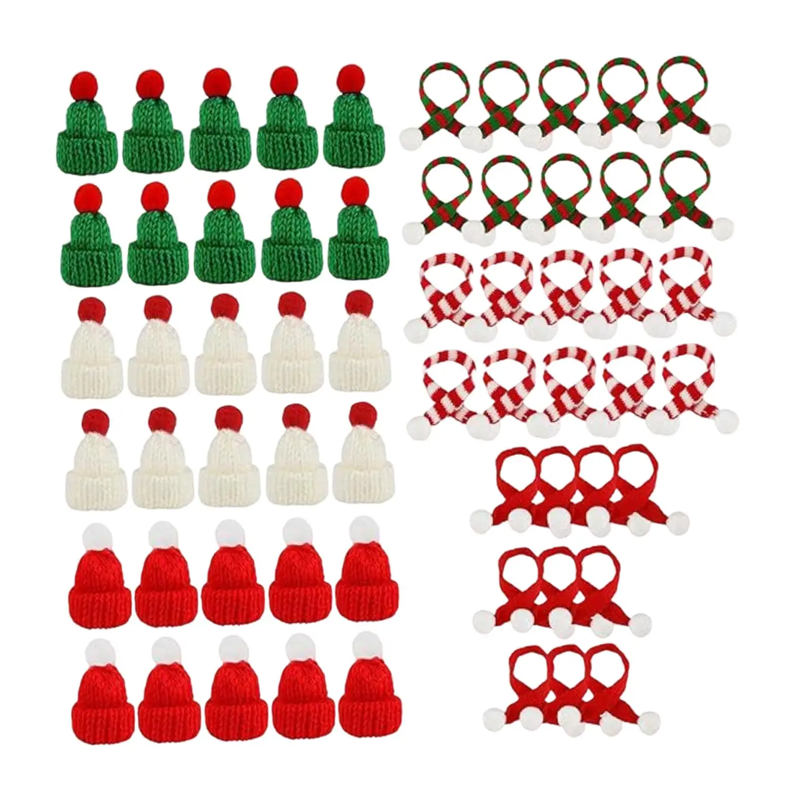 Mini Knit Hat and Scarf Set Christmas Ornament Wine Bottle Cover Xmas Decor for Brooches Mini Knit Hat and Scarf Set Christmas Ornament Wine Bottle Cover Xmas Decor for Brooches