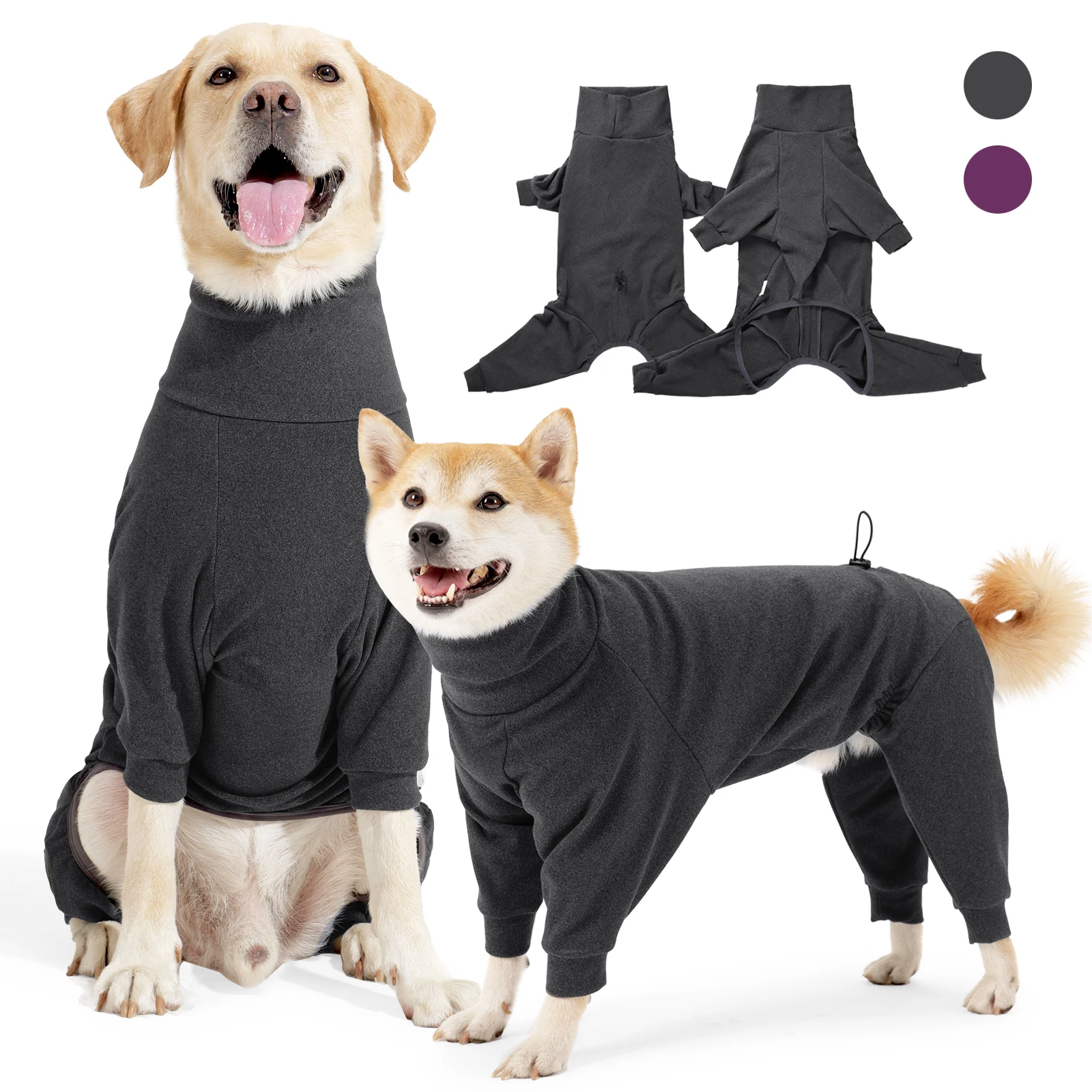 Abrigos de invierno para perros, chaquetas de cuello alto de 4 Patas, pijamas térmicos de lana de Coral para cachorros, suéteres para perros, abrigos cálidos para mascotas, ropa para gatos