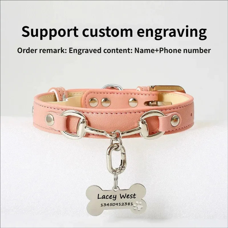 Collar personalizado con nombre para perro y correa multifuncional - imagen 4