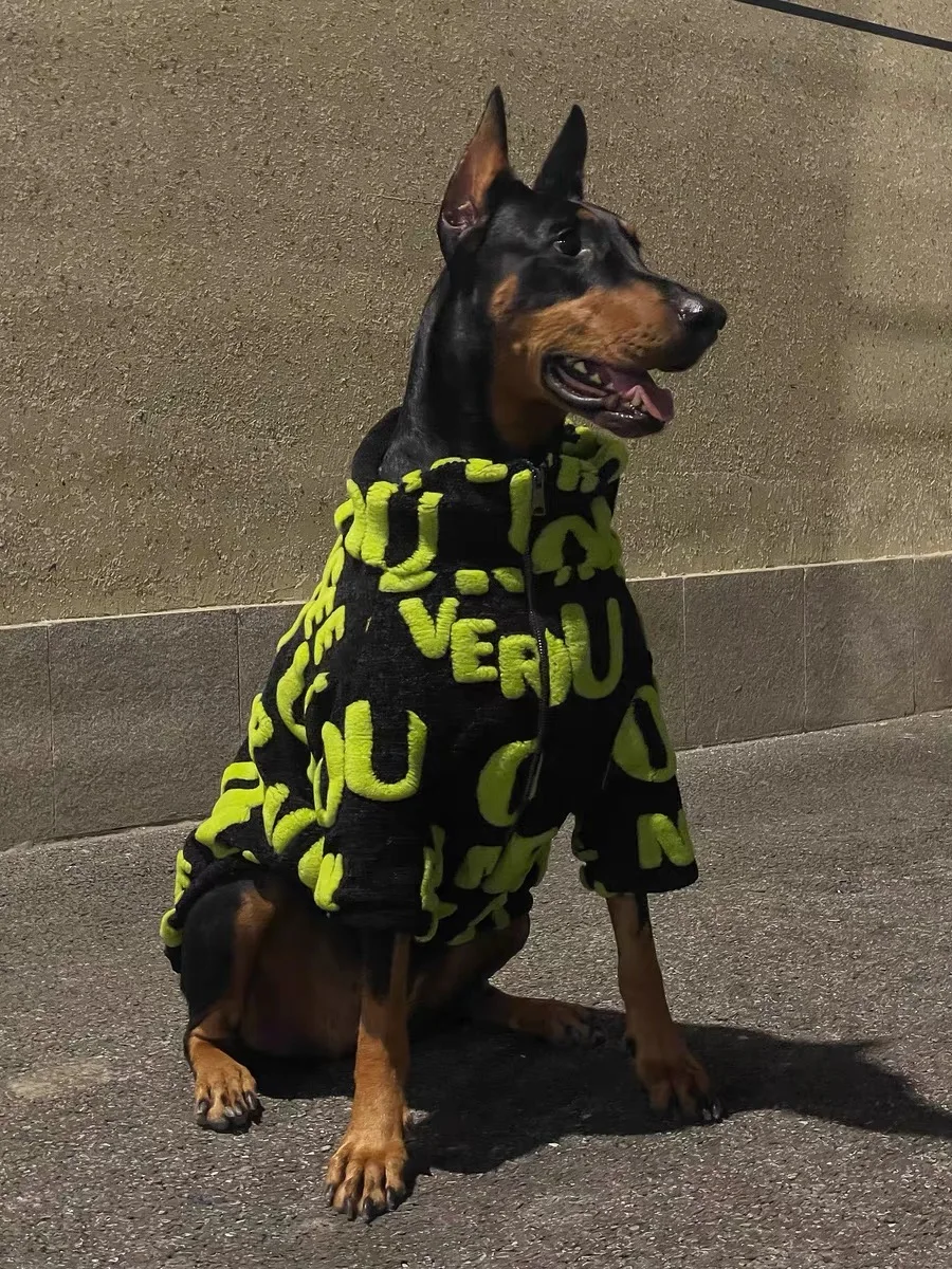 Ropa de moda para perros grandes medios, chaqueta cálida de lana para perros con cremallera, abrigos Doberman para perros grandes, ropa para perros - imagen 2