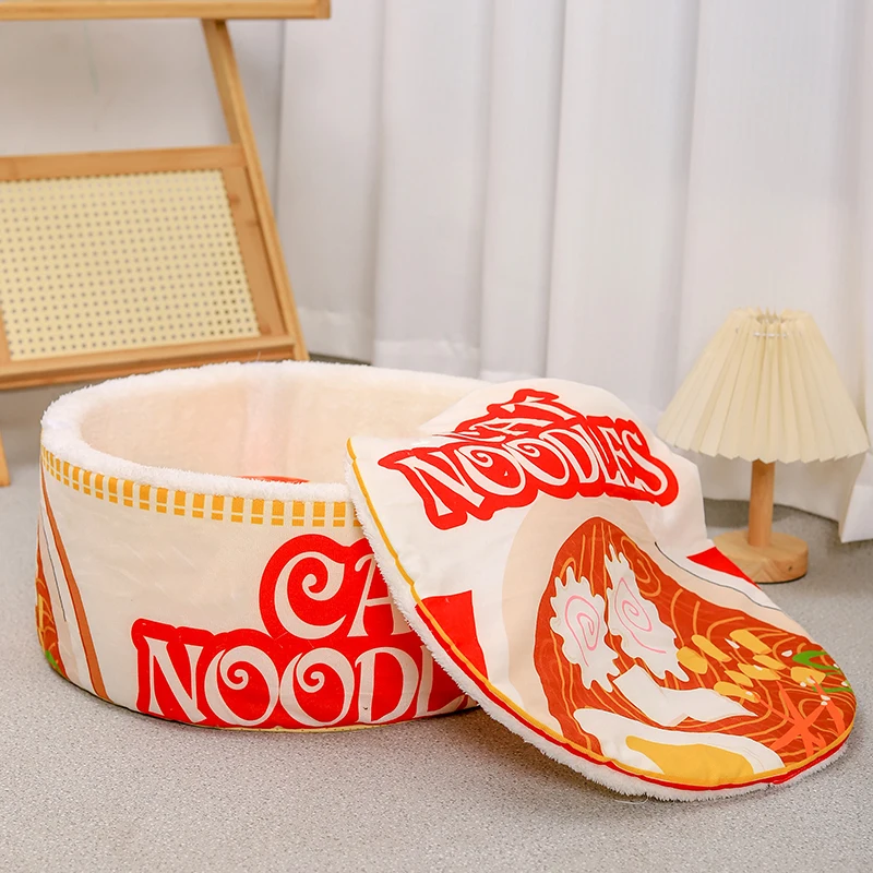 Cama para perro con fideos extraíbles, estera de felpa para gatos pequeños, cojín redondo para casa, accesorios para productos para mascotas, cojín para gatos, cama de felpa - imagen 5