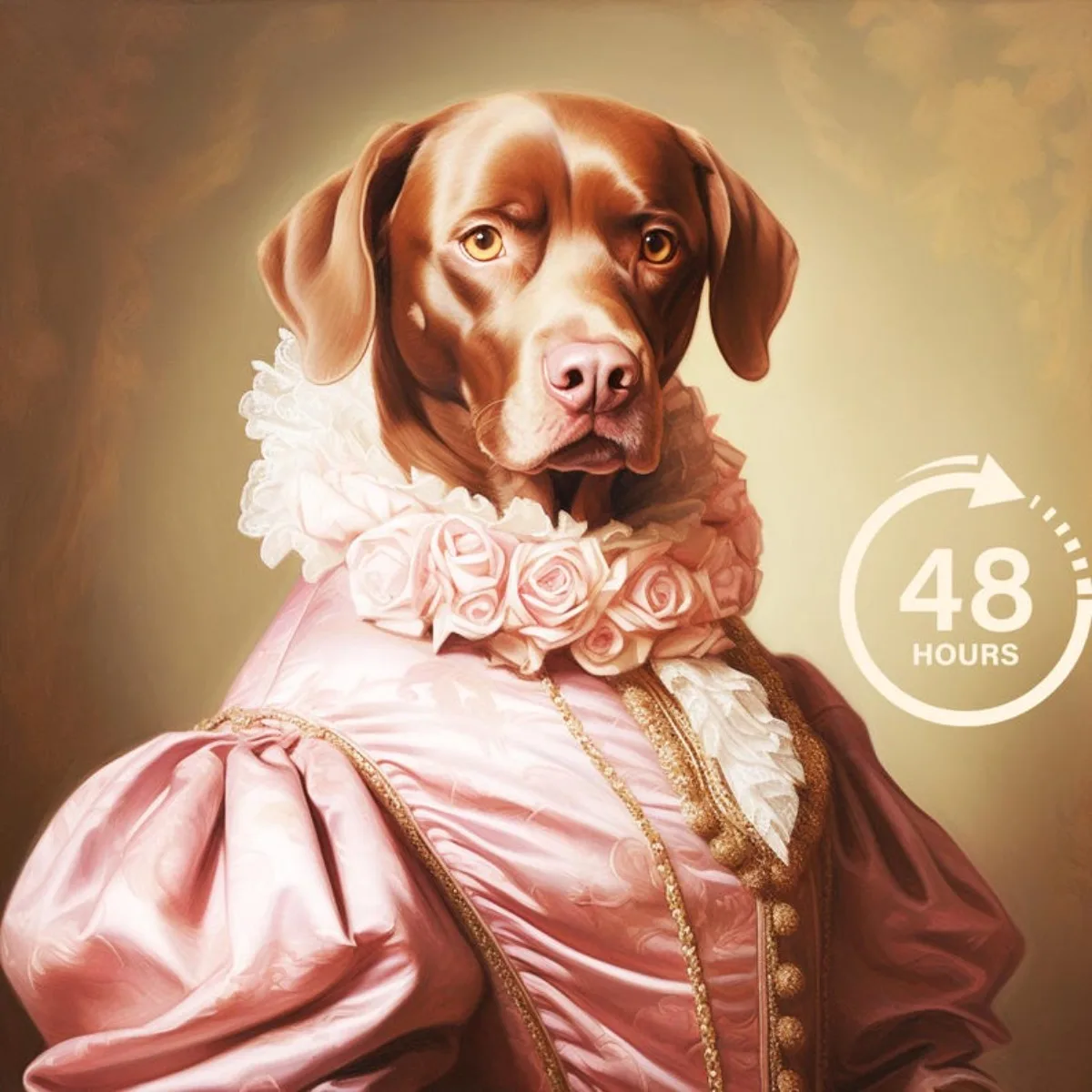 ATUBAN Retrato de mascota real personalizado, pintura de perro renacentista, regalo para amantes de las mascotas, retrato real, regalo de retrato de mascota, regalo para perro gato