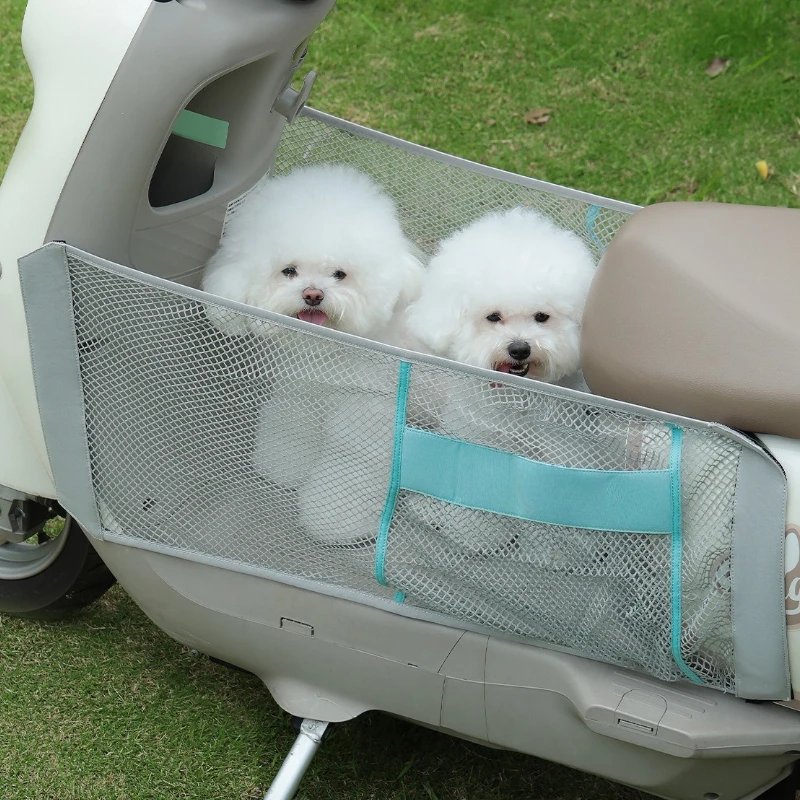 Valla transportadora para mascotas, protección de malla, portadores para perros pequeños, mallas de seguridad para perros y gatitos, portadores portátiles para ciclismo, producto para mascotas al aire libre - imagen 2