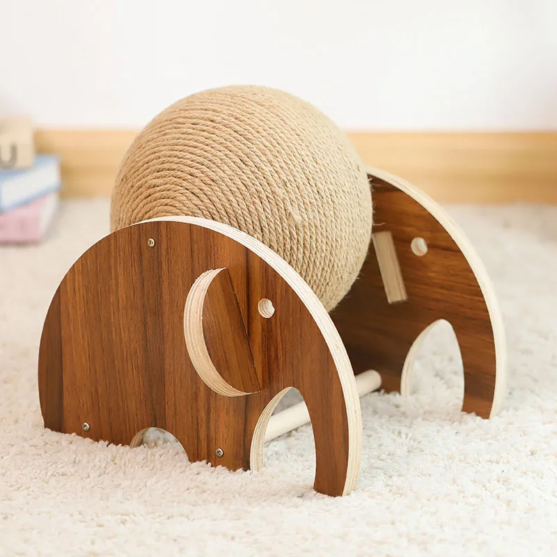 Bolas de Sisal naturales fuertes y estables, marco de escalada para gatos pequeños hecho a mano, juego para rascar mascotas, juguete interactivo - imagen 5