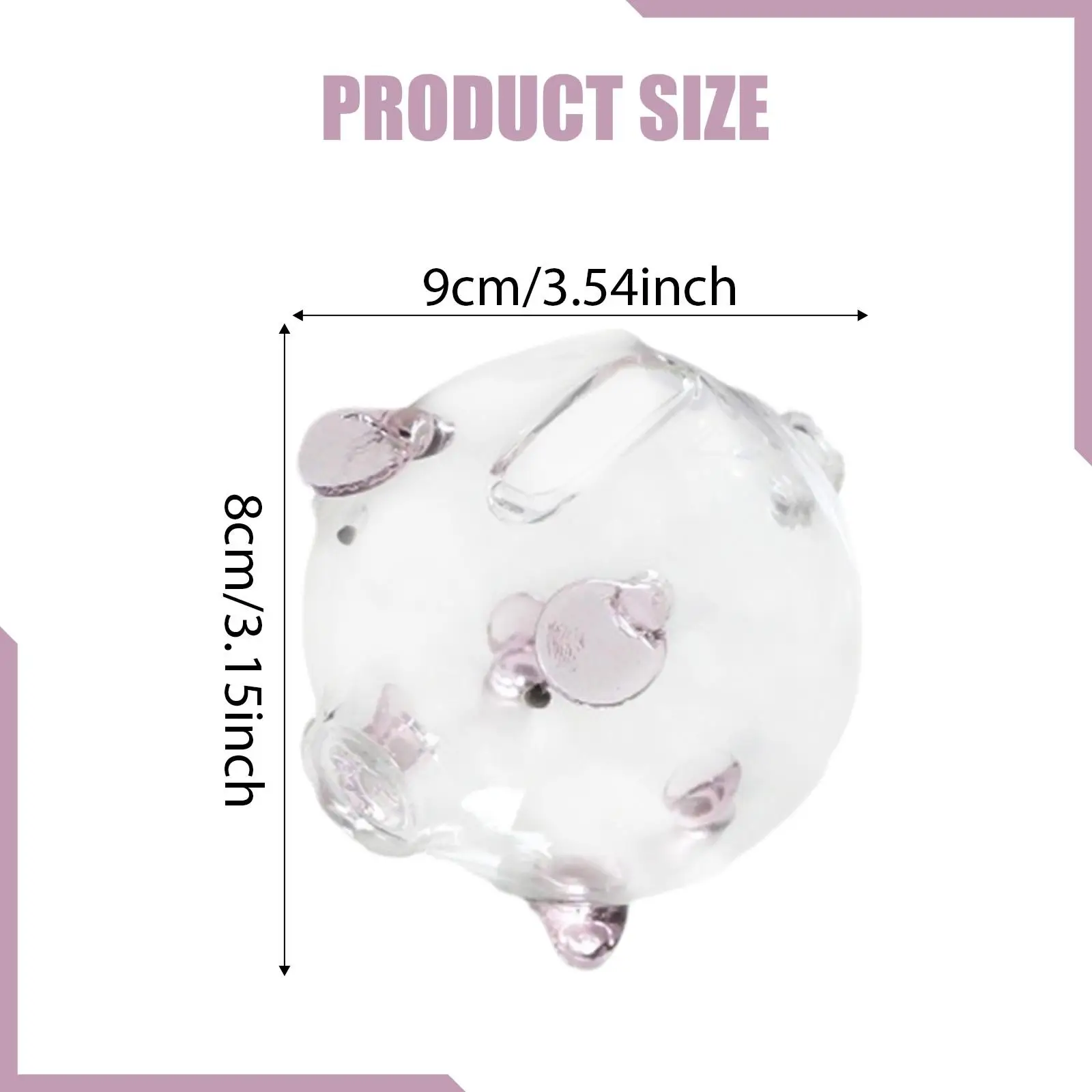 Clear Glass Pig Piggy Bank,Saving Pot Saving Jar Money Bank for Baby Shower Nursery