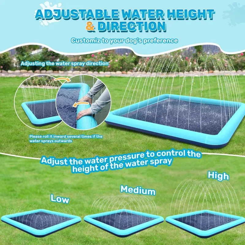 Alfombra de juego acuático para perros de gran tamaño y piscina para niños, plegable, estera de goma para juegos acuáticos, adecuada para entretenimiento al aire libre - imagen 5