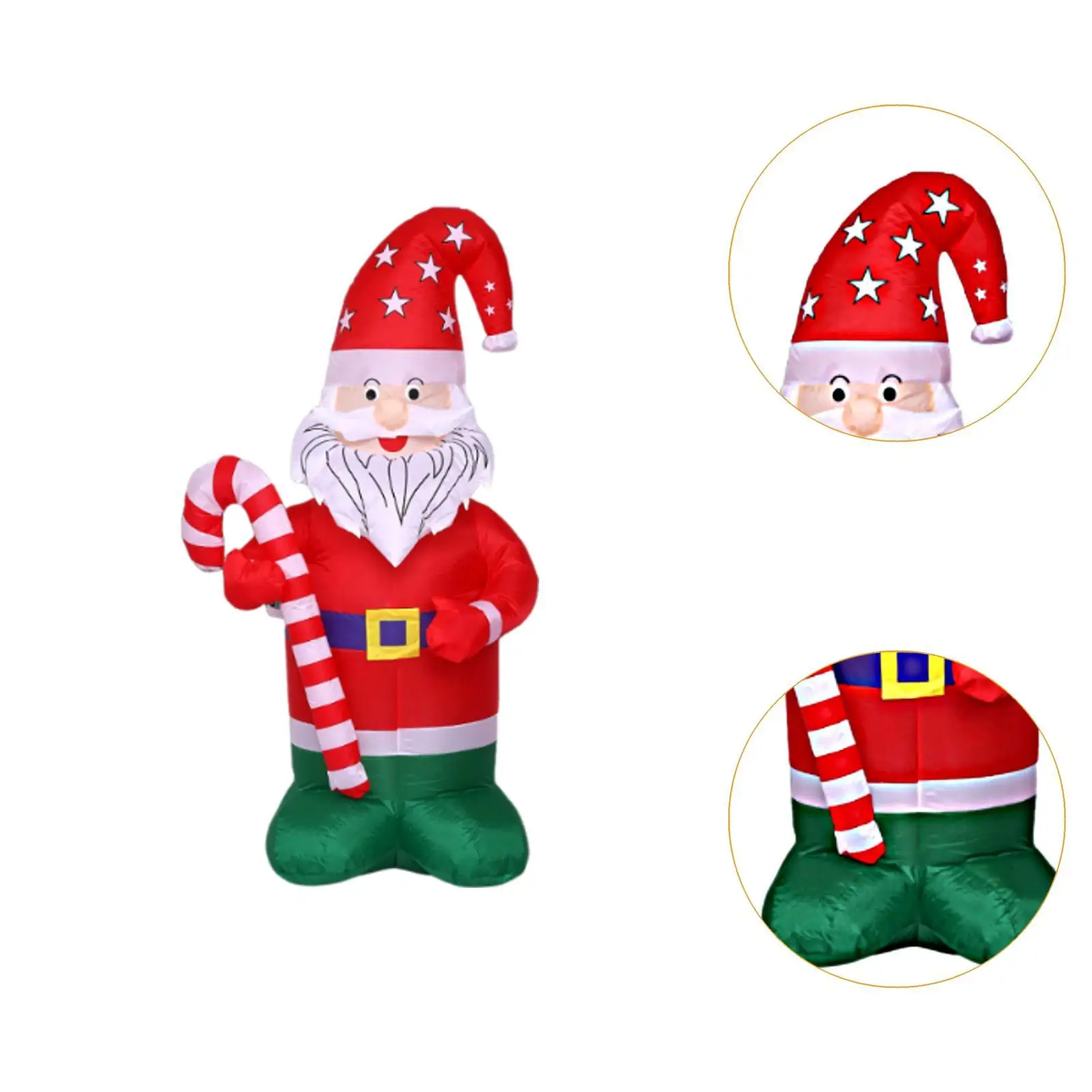 Navidad inflable Papá Noel poliéster 4,92 pies de altura clásico exhibición navideña estatuilla de Papá Noel decoración al aire libre para el patio del hogar de invierno - imagen 5