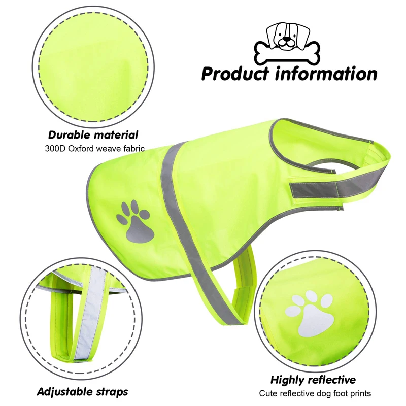 Benepaw Chaleco reflectante ajustable para perros, impermeable, fluorescente, chaqueta para perros de alta visibilidad, ayuda a proteger a su cachorro al aire libre - imagen 3