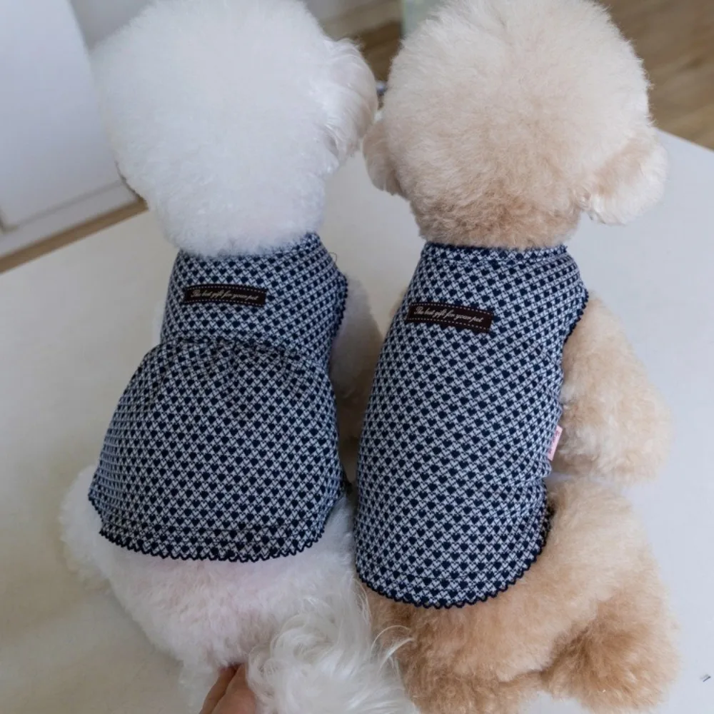 Otoño e Invierno perro princesa lindo vestido sin mangas perro pareja vestido mascota chaleco Navidad Año nuevo Base camisa ropa para cachorros - imagen 4