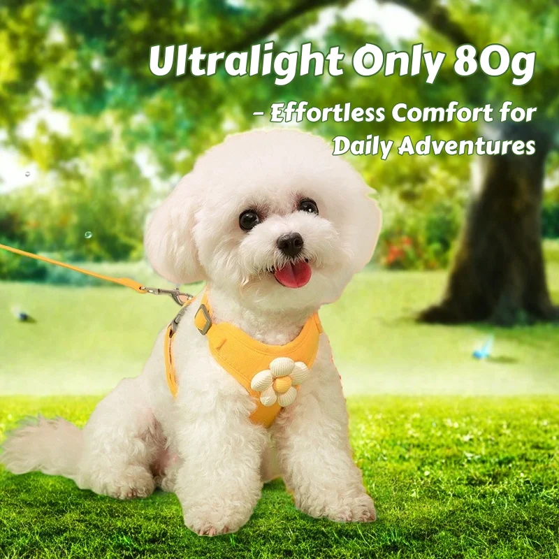 Arnés para perros suave y transpirable Macaron: juego de arnés y correa para perros estilo chaleco ajustable, accesorios para perros pequeños que caminan - imagen 2