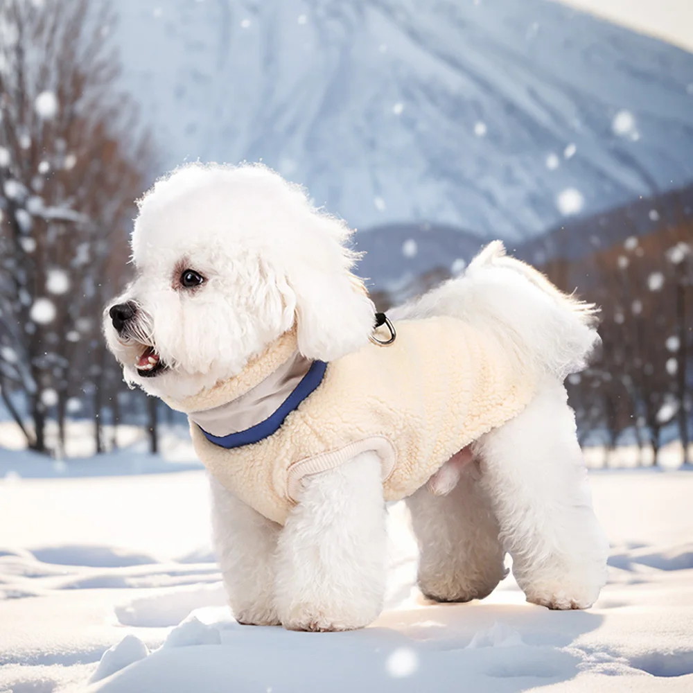 Ropa cálida de lana para mascotas, chaleco para perros pequeños y medianos con anillo en D, trajes para cachorros, Bulldog Francés, Yorkies, disfraces de caniche, abrigos para Pug - imagen 3