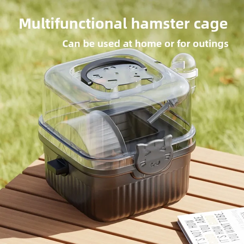 Jaulas para hámster, jaula para llevar, jaula portátil para salir, haba, rama de flores, ratón, oso dorado, bolsa panorámica para llevar, suministros para mascotas - imagen 2