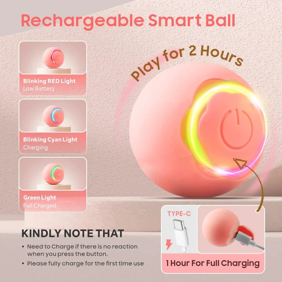 Juguete interactivo automático para gatos, pelota de entrenamiento inteligente para mascotas, juguete para gatitos, juguete para jugar en interiores - imagen 3