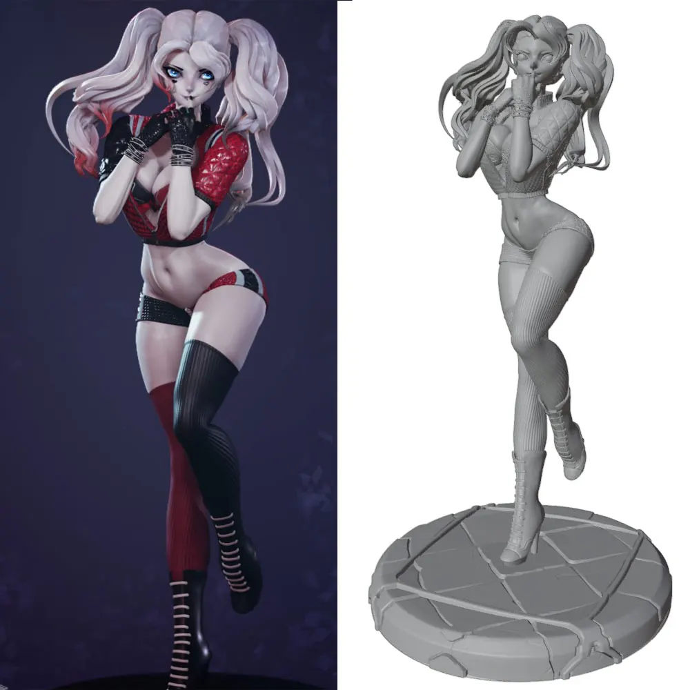 Figura decorativa anime 3D impresa en gris, sin montar ni pintar