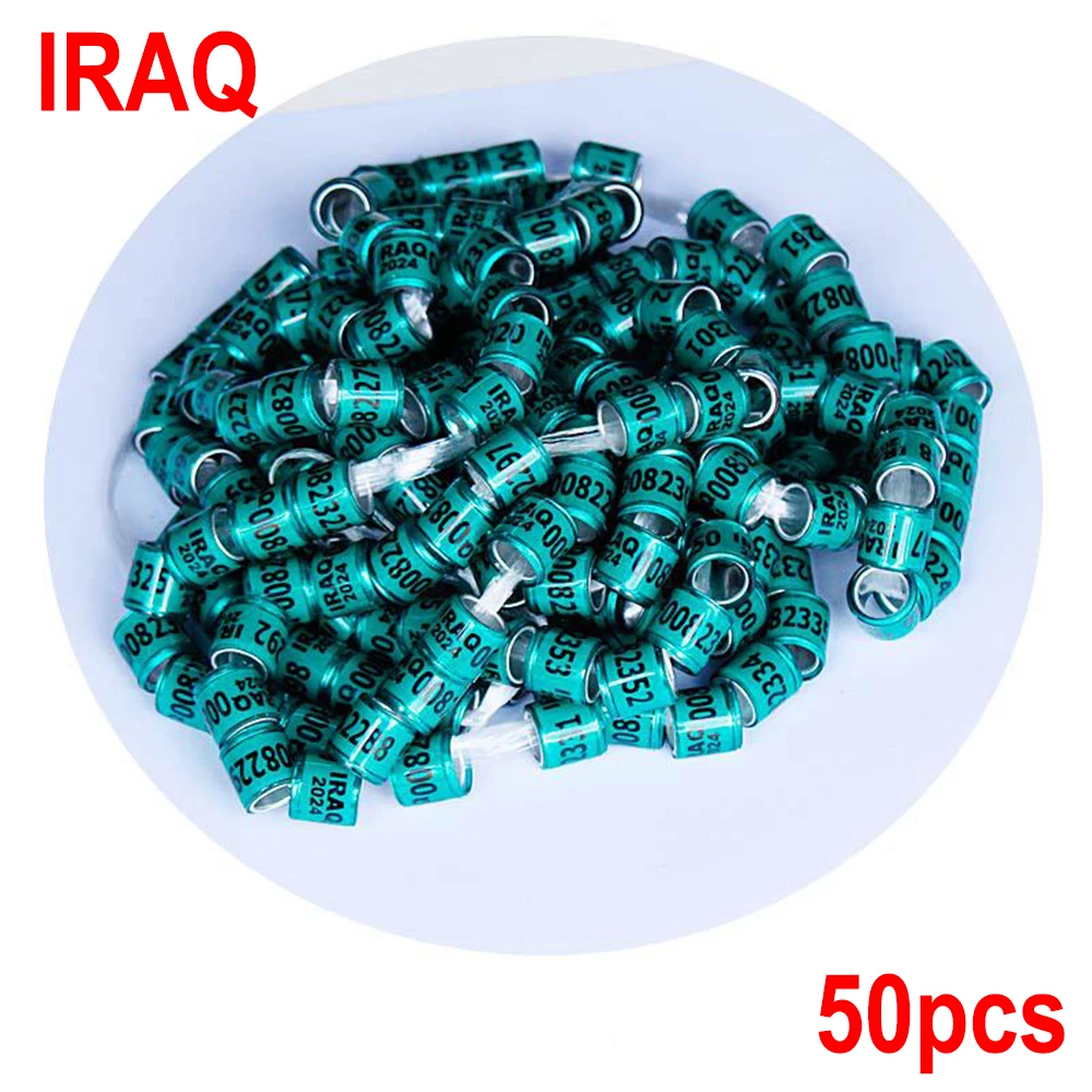 50 Uds. Anillo de pie de Paloma Multicolor de 2024 años con anillo de pie de palabras anillo de pájaro duradero de alta calidad anillo de marcado de pájaro mascota - imagen 4