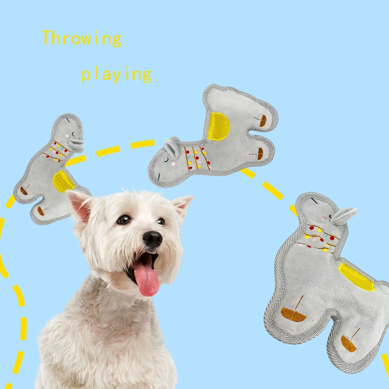 Juguetes para perros, alpaca de dibujos animados de peluche, compañero cálido de invierno para todo tipo de perros, grandes, medianos y pequeños - imagen 3