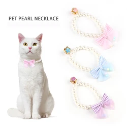 Collar de perlas elástico con lazo para gatos y perros