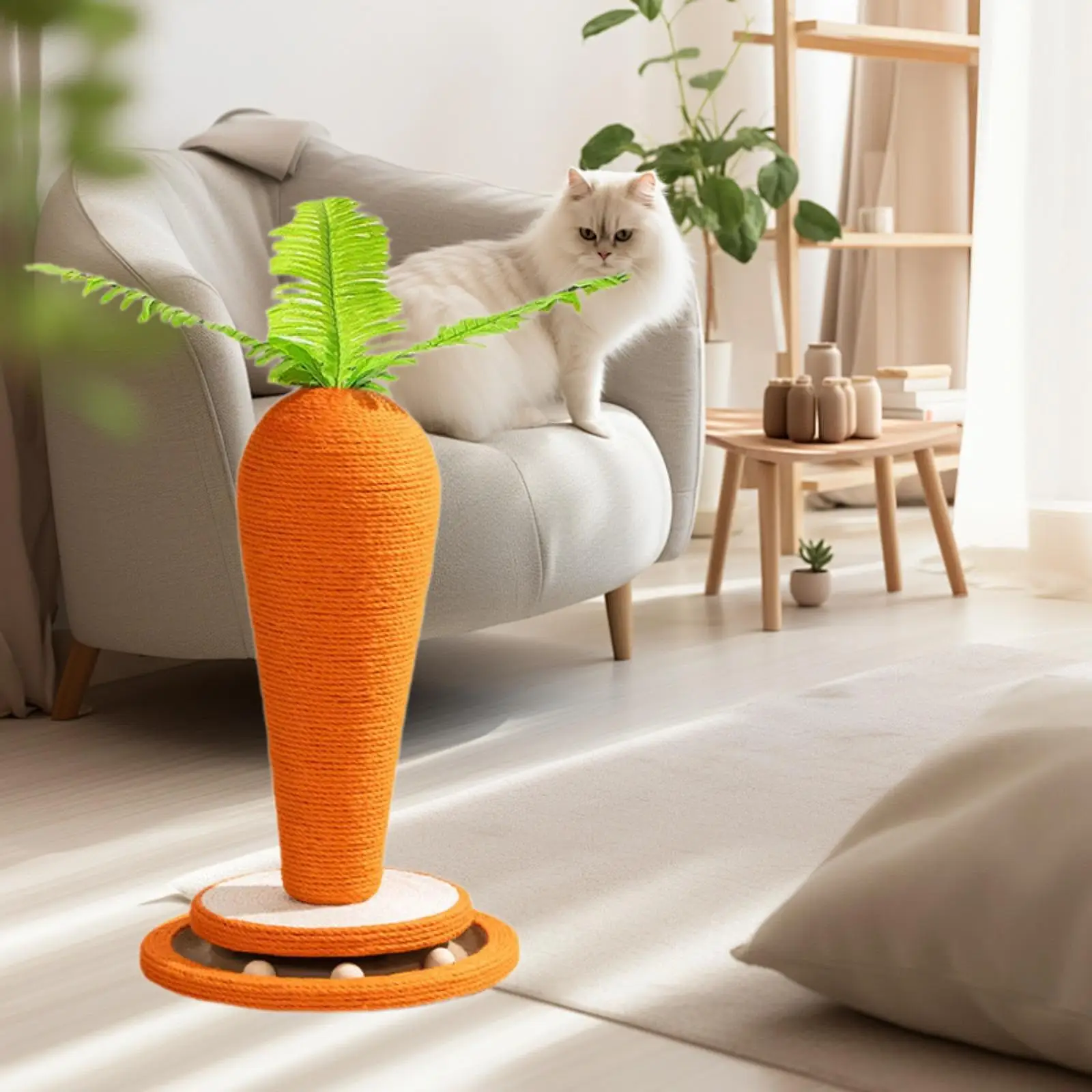 Cat Scratch Post Toy Carrot Shape Cat Climbing Tree for Exercise Resting