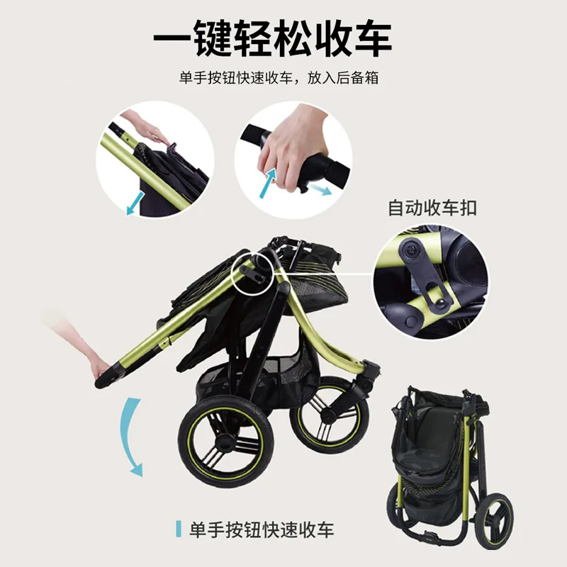 Cochecito para perros de carreras todo terreno, vagón de coche deportivo, productos para mascotas - imagen 5