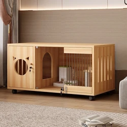 Casa jaula para gatos con ruedas – Cama transpirable integrada