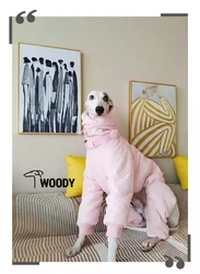 Abrigo acolchado rosa para perros Whippet y galgo italiano