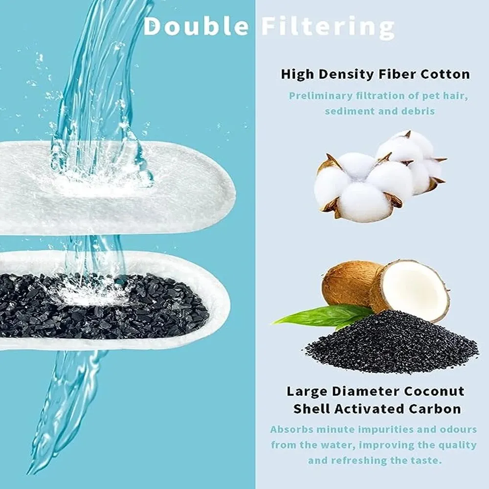 Fuente de agua para mascotas de gran capacidad de 108oz/3,2 L, fuente para gatos ultra silenciosa de acero inoxidable, dispensador de agua automático con ventana - imagen 5