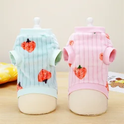 Jersey felpa con estampado fresa para gatos y perros