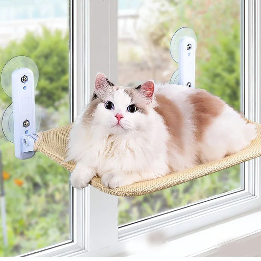 OUZEY-hamaca colgante plegable para gato, cama transpirable y cómoda para dormir, alféizar de ventana, suministros para mascotas, 15KG - imagen 5