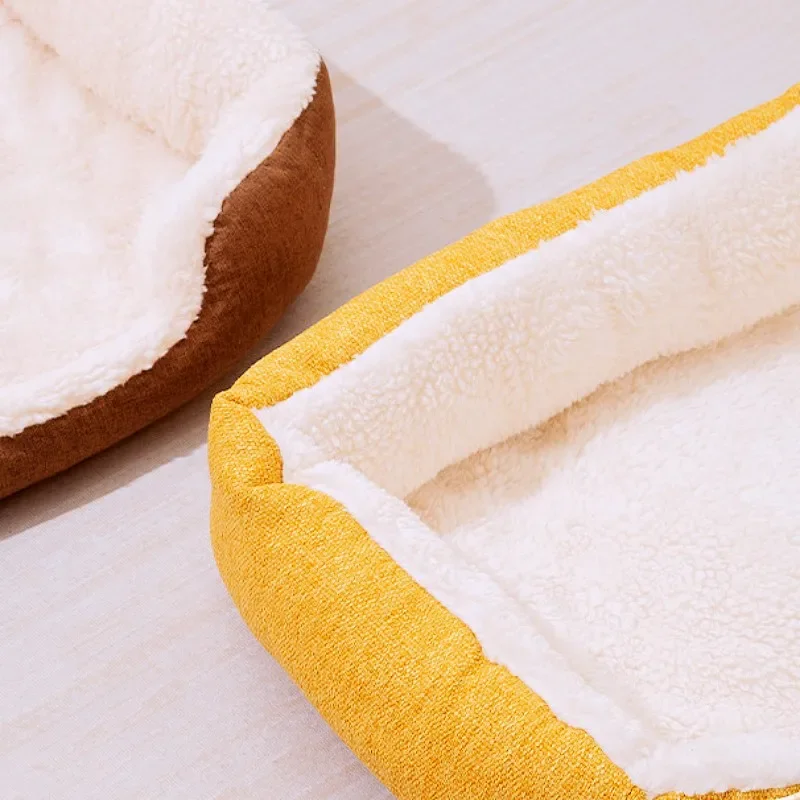 Hundebetten, Plüsch-Schlafsofa für Hunde, zum Schlafen, warme, dicke Hundebetten für große Hunde, schlafende Zwinger, Nest, weiche Matten, Katzenbett, Katzenhaus - imagen 5