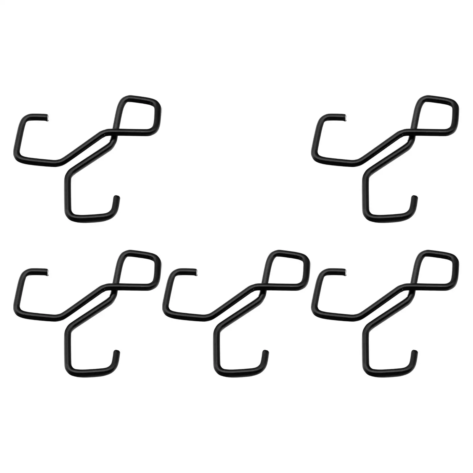 5x Portable Double Hooks Hangers, 6.3x6.1cm for Closet, Anti Slip Versatile Organization