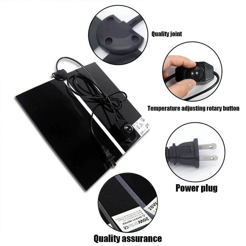 Almohadilla calefactora para reptiles, protector de palacio de escorpión y araña, mascota, serpiente, lagarto, erizo, hámster, almohadilla aislante para gatear, 7/14W - imagen 3