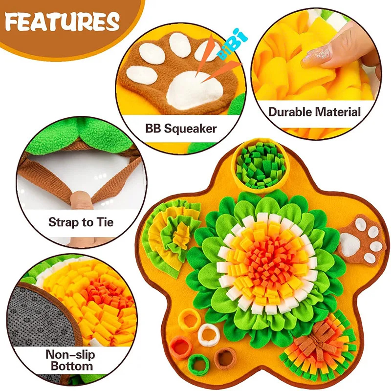 Estera Snuffle para perros, estera Snuffle para mascotas para perros pequeños y medianos, estera interactiva para olfatear, estera de alimentación para cachorros, perro de alimentación lenta - imagen 3