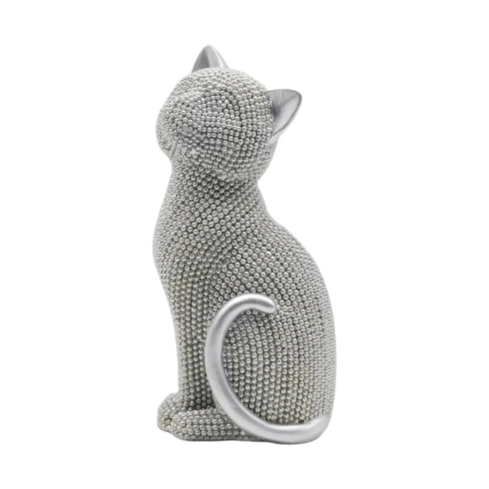 Cat Statue Resin Collectible Art Crafts Creative Animal Sculpture Tabletop Ornament for Cabinet Shelf Entrance Bookshelf Bedroom