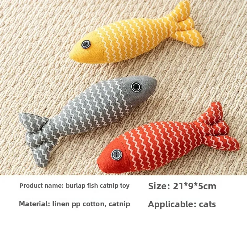 Juguetes para mascotas, pescado de lino para aliviar el aburrimiento, simulación de peces, gatitos, moler los dientes para diversión, juguetes para gatos, productos para gatos