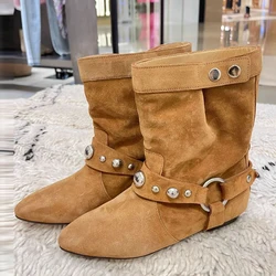 Botines marrones con hebilla para perros – Invierno y otoño